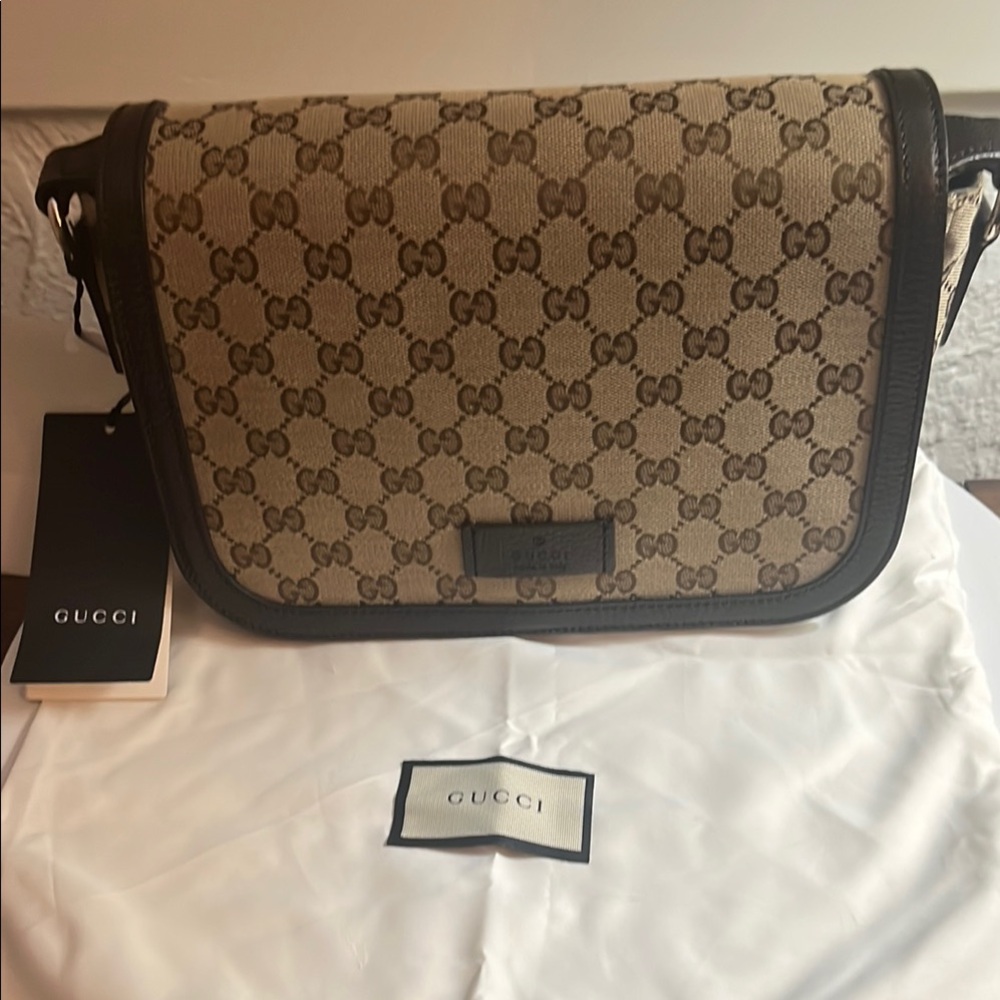 Authentic Gucci Beige and Brown Crossbody Bag